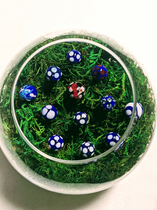 Murano Glass Mushroom Garden (Lapis)